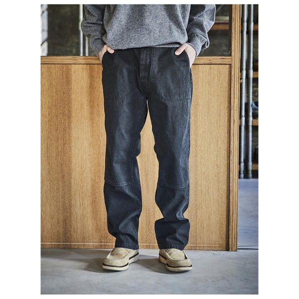 orSlow - Double Knee Canvas Work Trousers orSlow,Double Knee,男 黑色 帆布工作褲 搭配,復古vintage風格,