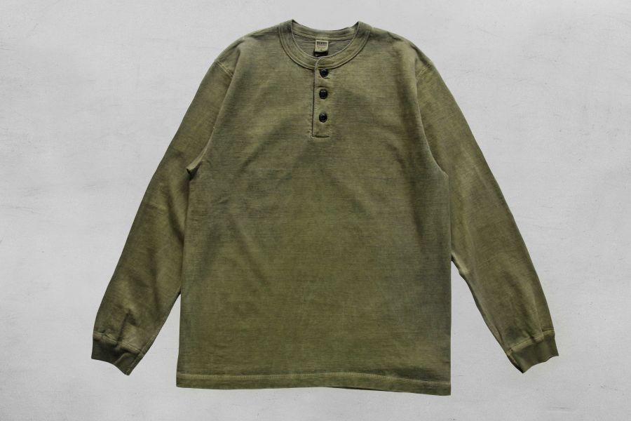 Barns Outfitters - Cozun LS Henley-T Pigment Dye (Khaki) Barns Outfitters 秋冬長袖,洗舊感長t,