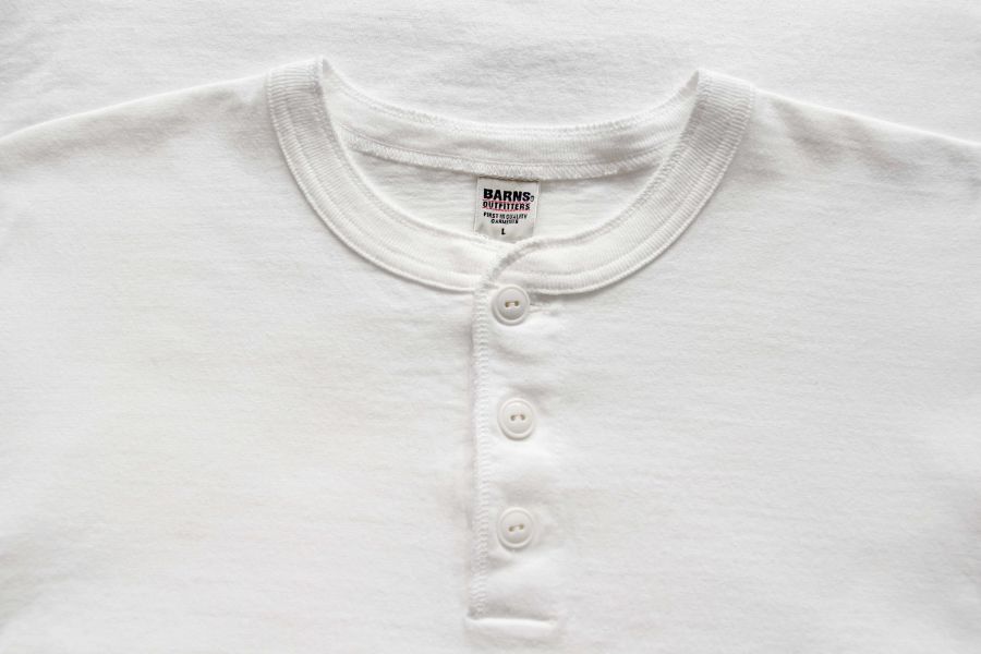 Barns Outfitters - COZUN LS HENLEY-T(WHITE) Henley shirt,亨利領