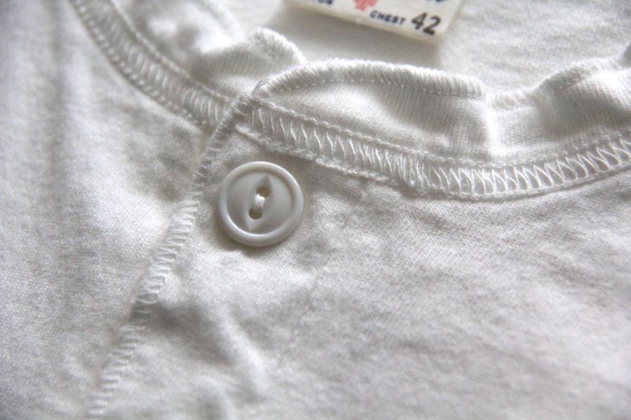 Two Moon - Henley Neck Tee (White) Two Moon,基本款亨利領,