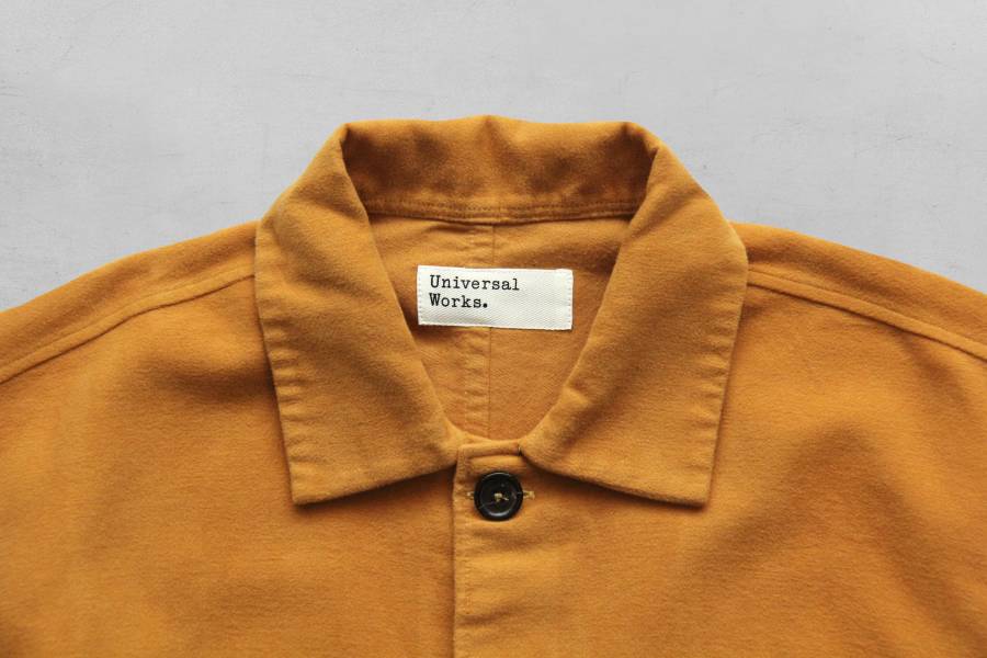 Universal Works -Travail Shirt/Moleskin Orange 復古,英國品牌,英格蘭,Moleskin,Denim,薄長袖,Universal Works,秋冬穿搭,工作外套