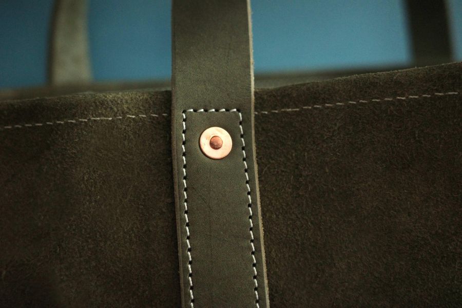 S.F.K. Type R Tote Bag in Suede Leather/Vintage green 麂皮托特包,大容量 真皮 TOTE BAG,