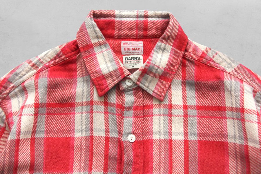 Barns Outfitters - BIGMAC Flannel Shirt/Red Barns Outfitters,男生短袖襯衫推薦,男生軍裝搭配,