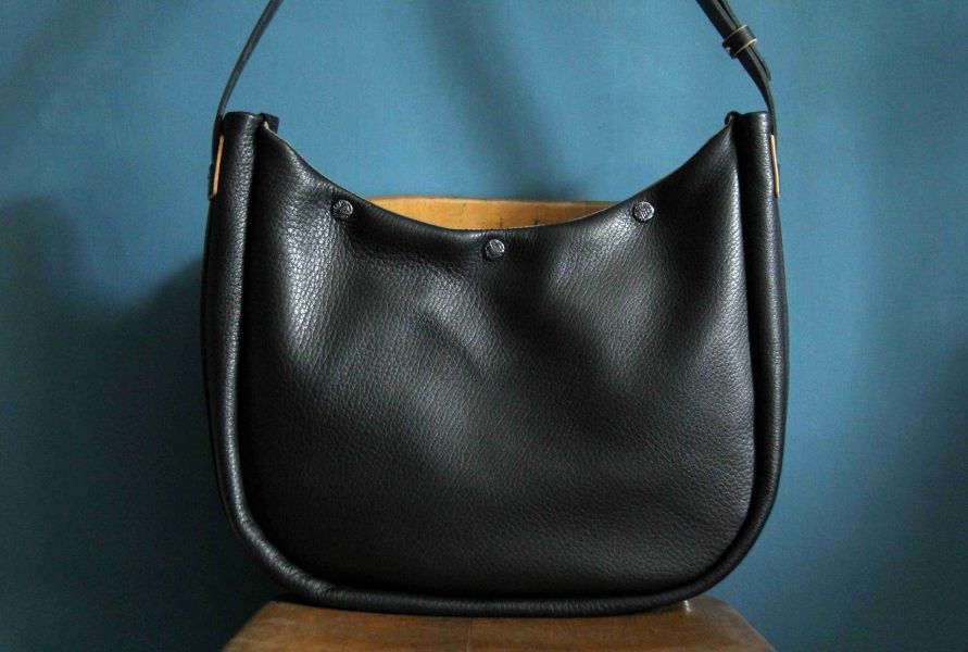 S.F.K. String Moon Bag/Deer Skin Black 真皮包 半月包 SFK,茶芯皮革,義大利 植鞣,男 肩背包 推薦,