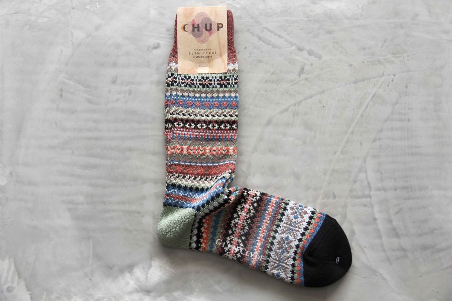 CHUP SOCKS - 長襪 CANDLE NIGHT 日本製,職人,手工,民族風,印第安圖騰,登山,outdoor,HYGGE