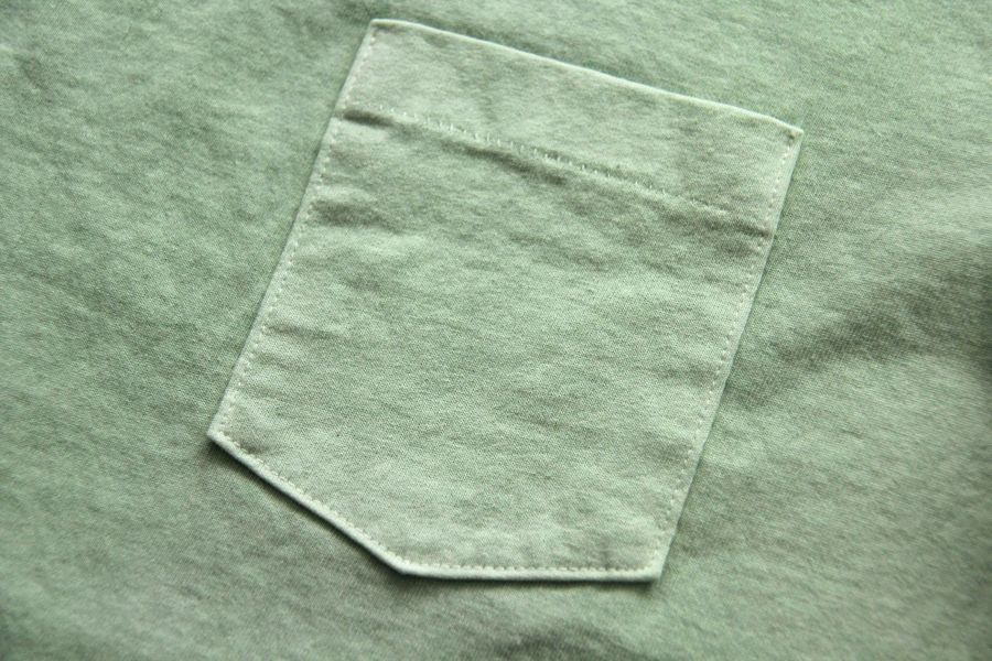SURE'S POCKET TEE (MOJITO) 男生夏天短t,日本製吸汗耐穿短t,名古屋,白t,圓筒衣身,不易變形短t,丹寧,Pigment Dye染,