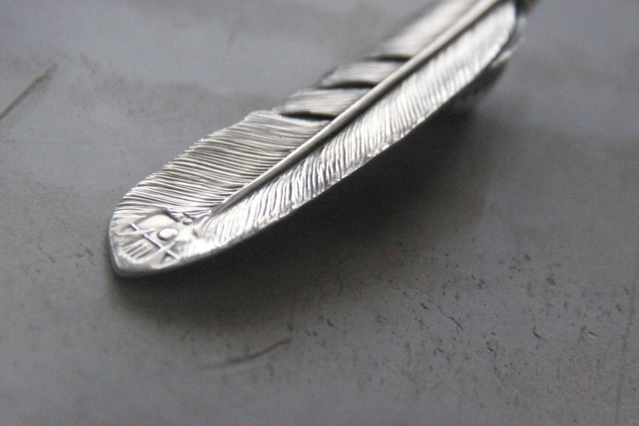 KinG Smith -銀繩TQ 上銀大羽/右向/現貨 King smith,handmade,手作,leather craft,silver,雷鳥,銀羽,風切羽,銀菊,先金,點金,綠松石,風野鷲,鷹爪,訂製,印地安銀飾,藥輪,台南,老派,mr old