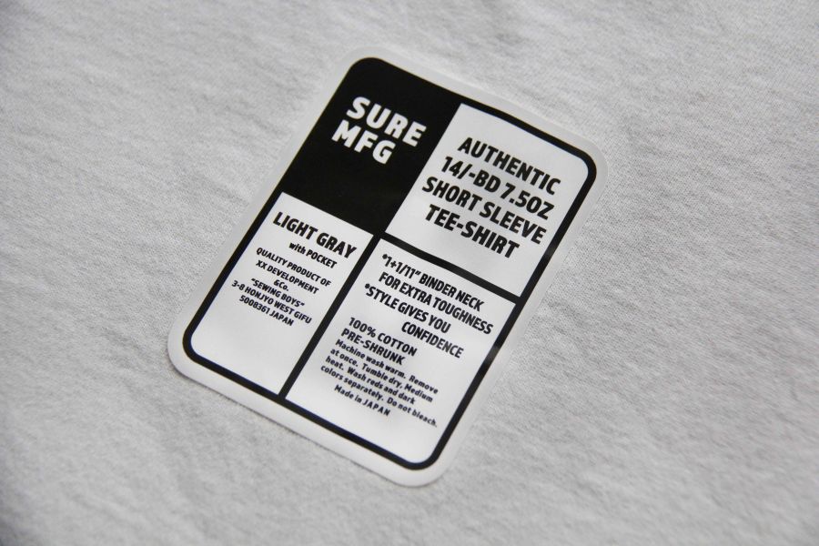 SURE'S POCKET TEE (Light gray) 日本 XX DEVELOPMENT, 台南 文創,台南 天氣,台南 美食,台南 甜,SURE MEG,男 短t 厚,圓筒 白t ,