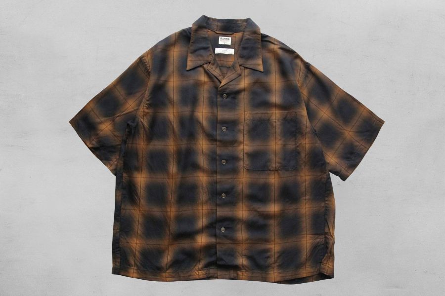 Barns Outfitters - Ombre Check S/S Shirt 日本 Barns Outfitters,男 格紋 短袖襯衫,