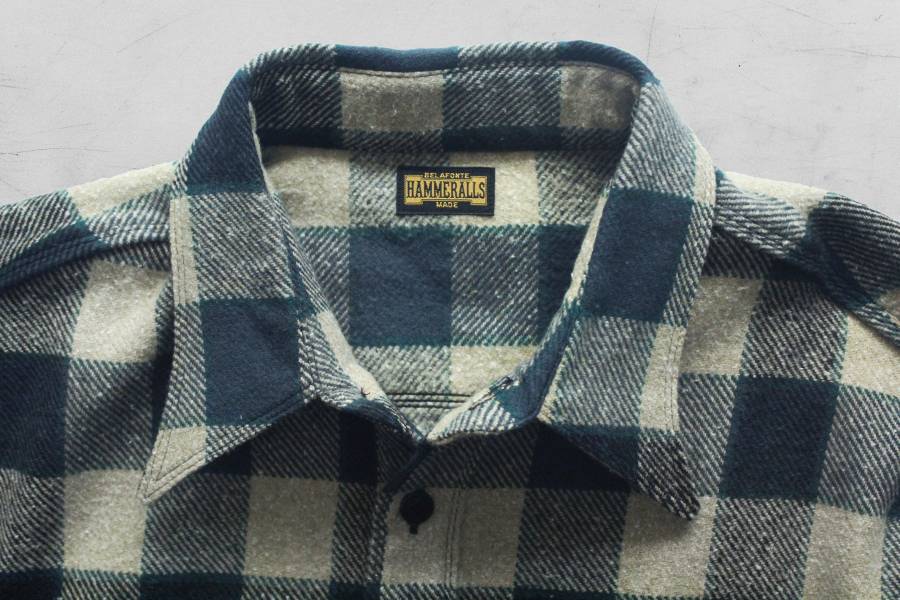 BELAFONTE-PULL OVER PLAID FLANNEL SHIRTS/粗格 BELAFONTE,Made in Japan,A Good Time Production,軍事,工裝,台南,台南逛街,台南男裝,選物店,老派,mr old