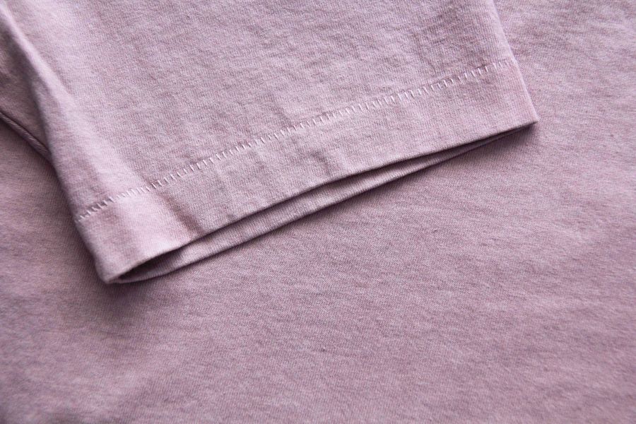 SURE'S POCKET TEE/Lilac 日本製,名古屋獨立服裝廠,白t,圓筒衣身,不易變形短t,丹寧,Pigment Dye染,