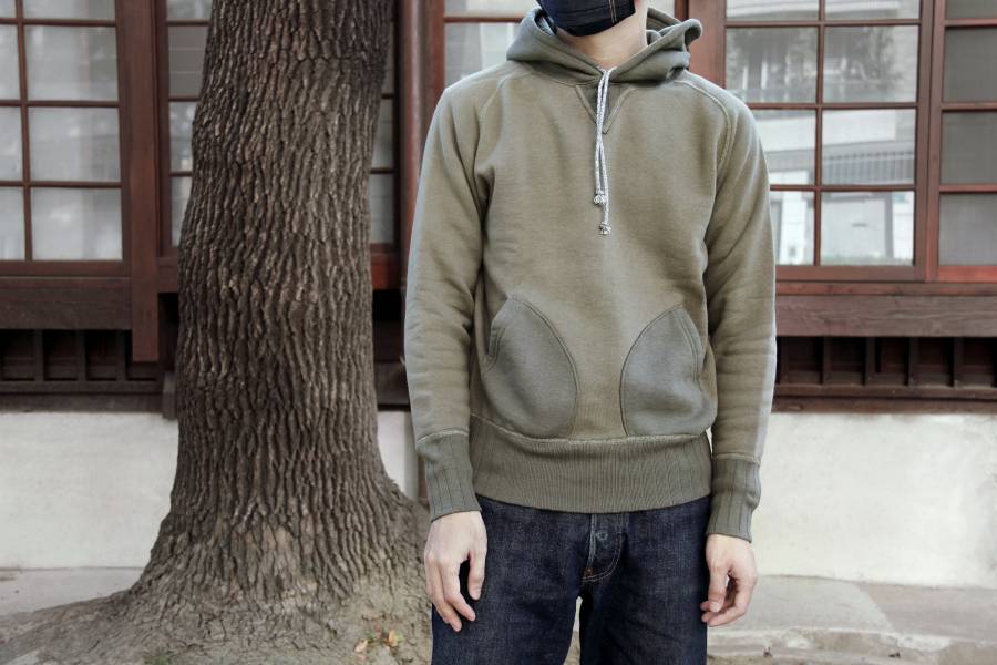 Two Moon - No.10178 Double V Freedom Sleeve Parka (Olive x Dark Olive) 帽t,sweater,印第安,Two Moon,日本製,台灣限定,Loop Wheel,運動