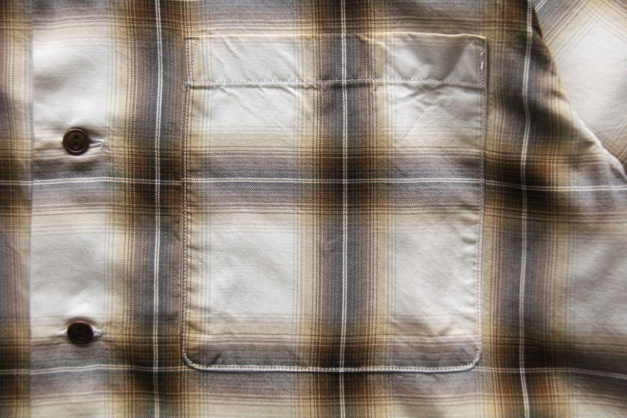 Barns Outfitters - Ombre Check S/S Shirt (BEI) 日本 Barns Outfitters,男 格紋 短袖襯衫,