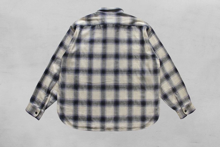 Barns Outfitters-Light Nel Check Shirt(Navy) Barns Outfitters,法蘭絨 襯衫,格紋 襯衫,Shuttle Notes,美式 工作 襯衫,男 秋冬 襯衫 推薦,男 格紋,