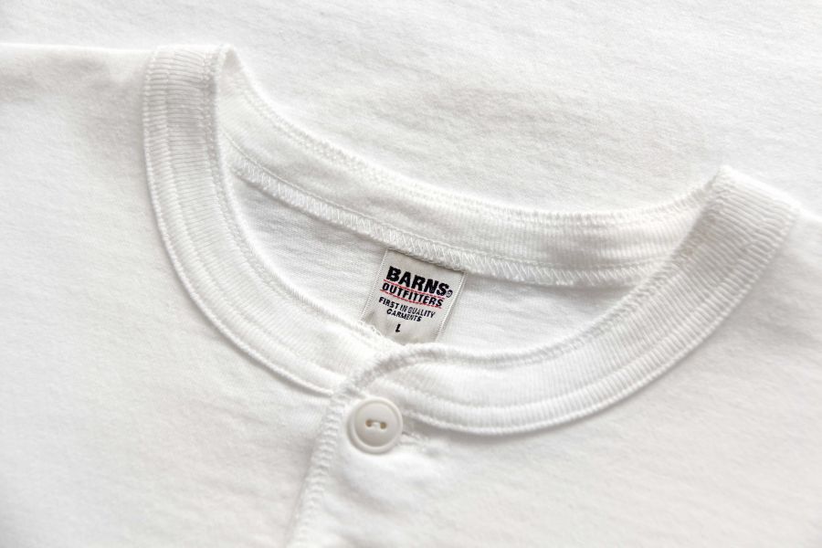 Barns Outfitters - COZUN LS HENLEY-T(WHITE) Henley shirt,亨利領