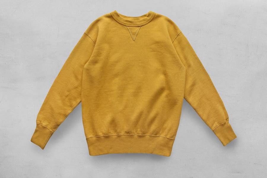 Two Moon - No.92022 Sweatshirt/ Mustard 印第安,衛衣穿搭,保暖,Two Moon,日本製,植絨,Loop Wheel,圓筒衣身