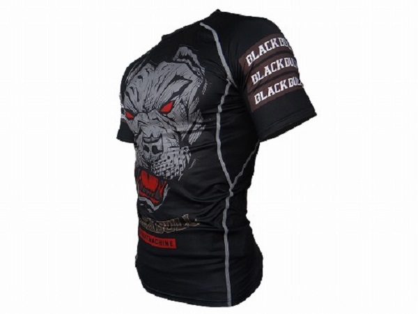 BLACK BULL Rashguard FACE Short Sleeve Black 