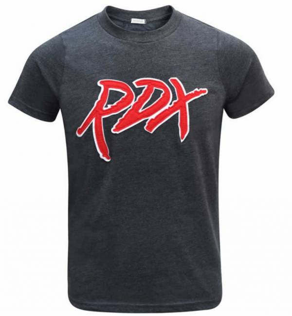 RDX CHARCOAL APPLIQUE PRINTING T-SHIRT 