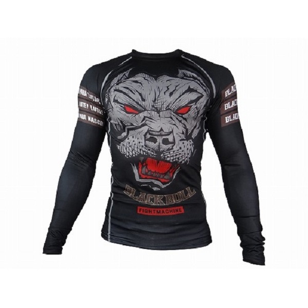 BLACK BULL Rashguard FACE Long Sleeve Black 