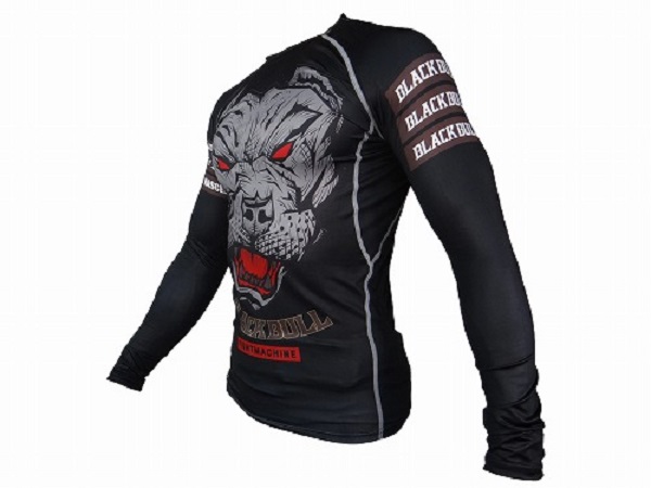 BLACK BULL Rashguard FACE Long Sleeve Black 