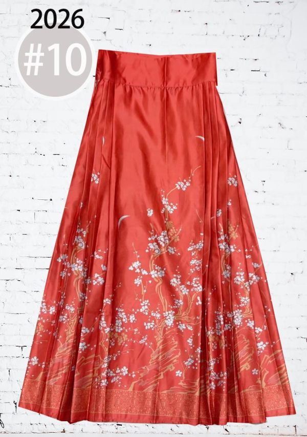 緞面印花馬面裙大尺碼馬面裙深色 馬面裙緞布印花大尺碼旗袍古裝服裝 Cosplay 筱雅衣舖【BA812】 馬面裙 漢服 古裝