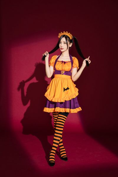 萬聖節南瓜女僕裝  halloween變裝派對 桃園現貨萬聖節南瓜女僕裝  halloween變裝派對 萬聖節服裝 筱雅衣舖【BA1259】