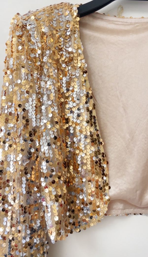 金光閃閃亮片小外套 金光閃閃亮片小外套 舞台表演金色銀色 短版外套 筱雅衣舖【BA1267】金色元素