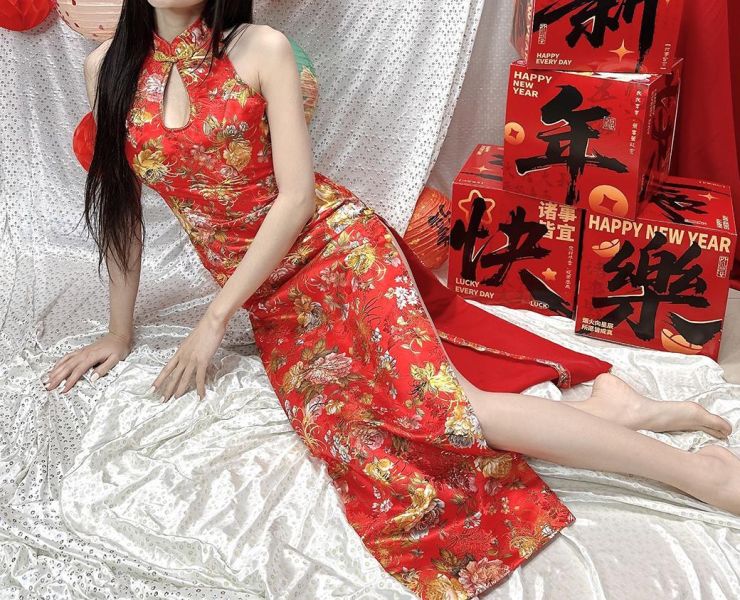 高端訂製削肩紅色長旗袍禮服 獨家高端訂製削肩接待紅色長旗袍禮服 尾牙表演禮生長旗袍 婚禮旗袍 筱雅衣舖【BT1233】