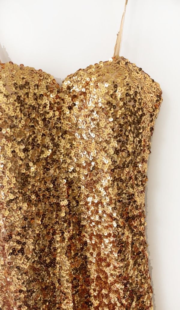 金光閃閃亮片小禮服 金光閃閃亮片小禮服 舞台表演金色銀色亮片洋裝 筱雅衣舖【BA1268】