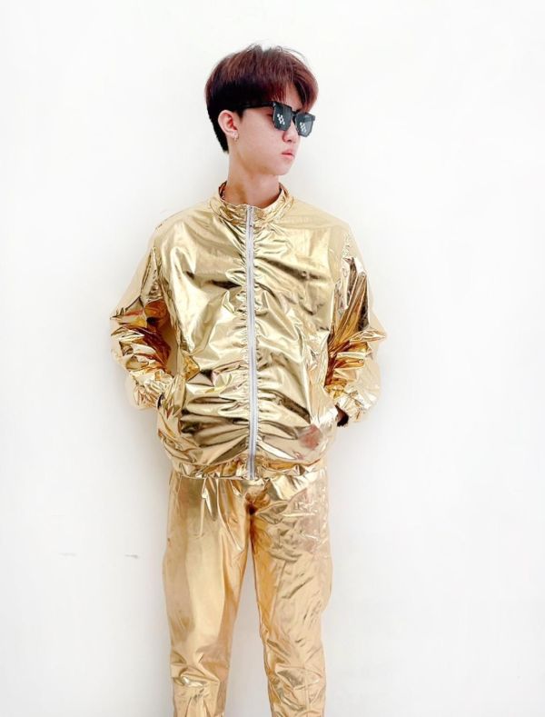金光閃閃嘻哈街舞外套 【筱雅衣舖】金光閃閃金色亮面外套 嘻哈街舞外套 主持金屬感外套銀色外套 BA1270