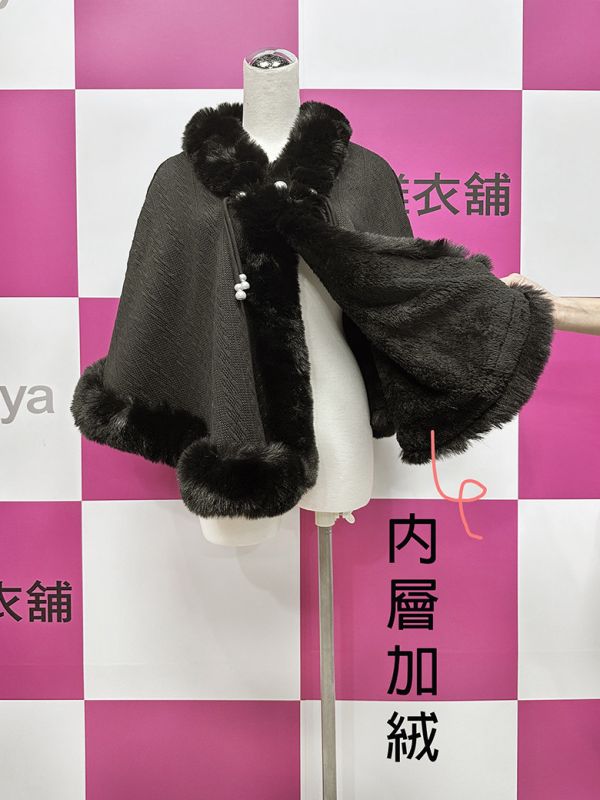 加厚奢華仿兔毛斗篷外套 加厚奢華仿兔毛斗篷 毛毛披肩斗篷外套絨毛披肩 超溫暖披肩禮服披肩高檔披肩筱雅衣舖【BA1103-2】