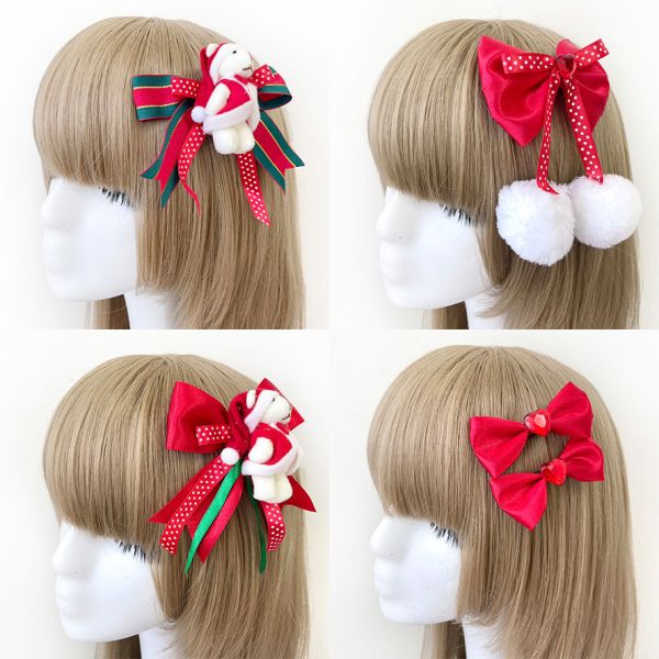 手作聖誕蝴蝶結頭飾 手作聖誕頭飾髮夾聖誕蝴蝶結頭飾 耶誕小禮服派對頭飾舞台造型 攝影寫真 筱雅衣舖【A85-1】