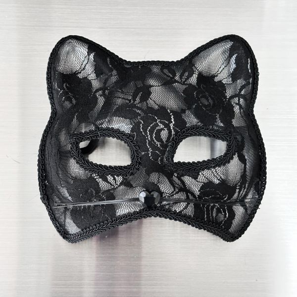 化妝舞會蕾絲貓臉面具 