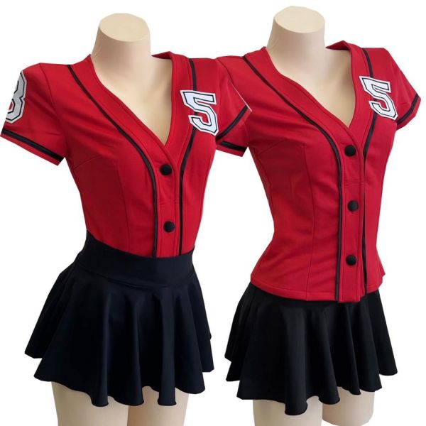 活力棒球啦啦隊套裝 活力棒球啦啦隊套裝 運動風超短裙 展場 表演 大尺碼 筱雅衣舖【BT935】