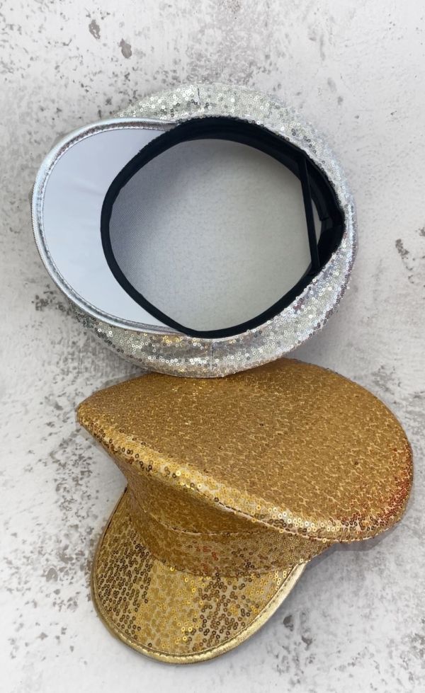 金光閃閃亮片帽 貝蕾帽 金光閃閃亮片帽 貝蕾帽角色扮演警帽 舞台表演筱雅衣舖【A52-1】