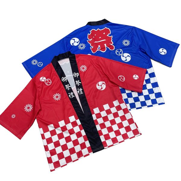 和風祭典服應圓法披 祭典服和服羽織和風上衣 親子裝應援法披印花和服蝙蝠袖寬鬆外掛 和服外套 筱雅衣舖【BA805】