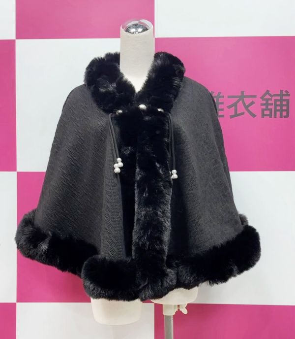 加厚奢華仿兔毛斗篷外套 加厚奢華仿兔毛斗篷 毛毛披肩斗篷外套絨毛披肩 超溫暖披肩禮服披肩高檔披肩筱雅衣舖【BA1103-2】