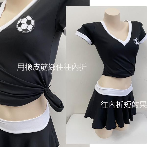 世界盃足球上衣女運動短T恤套裝 筱雅衣舖台灣現貨世界盃足球上衣女運動短T恤套裝 足球衣裁判服角色扮演 【BT1116-1】