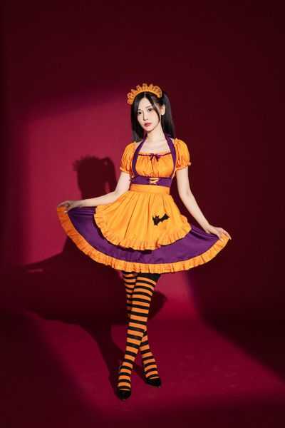 萬聖節南瓜女僕裝  halloween變裝派對 桃園現貨萬聖節南瓜女僕裝  halloween變裝派對 萬聖節服裝 筱雅衣舖【BA1259】