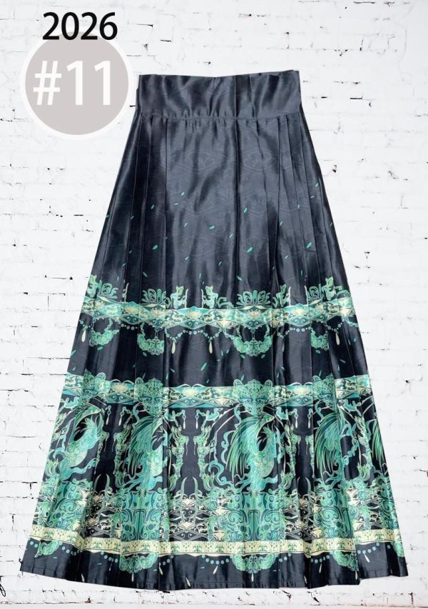 緞面印花馬面裙大尺碼馬面裙深色 馬面裙緞布印花大尺碼旗袍古裝服裝 Cosplay 筱雅衣舖【BA812】 馬面裙 漢服 古裝