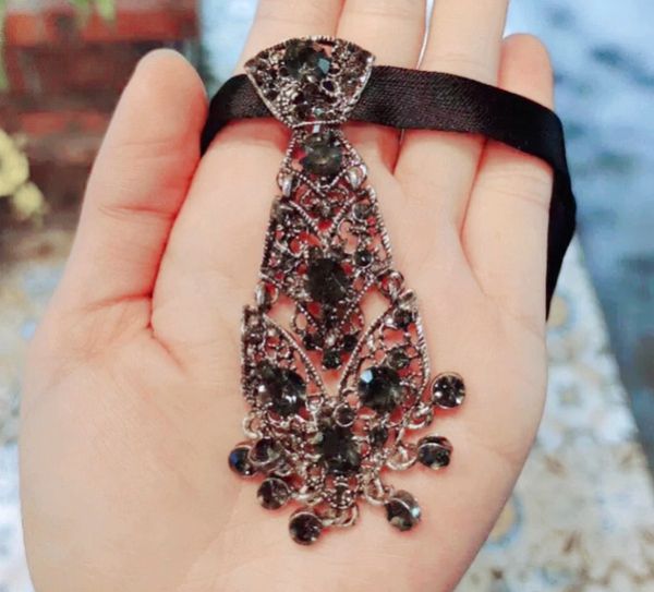 時尚金屬鑽飾小領帶 時尚金屬鑽飾小領帶 寶石領帶 金色領帶銀色領帶A201-1