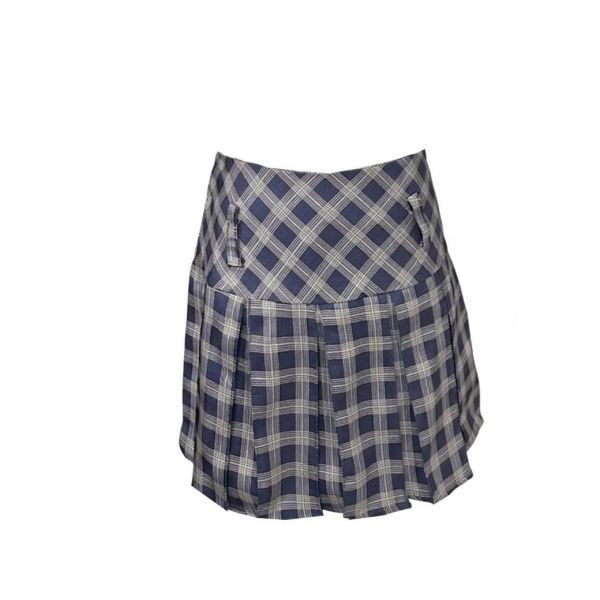 藍色蘇格蘭格百褶裙 學生裙 格子學生裙 經典百褶裙  JK制服裙 蘇格蘭格子裙 大尺碼 筱雅衣舖 【BA625-1】桃園制服 學生服