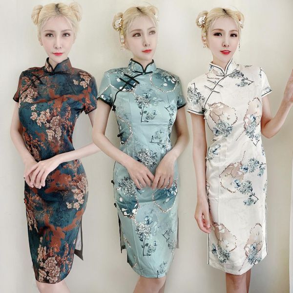 新品實拍M-4XL復古上海風顯瘦修身及膝旗袍 新品實拍M-4XL復古上海風顯瘦修身及膝旗袍 大尺碼旗袍 筱雅衣舖【BA1160】桃園旗袍 大尺碼洋裝