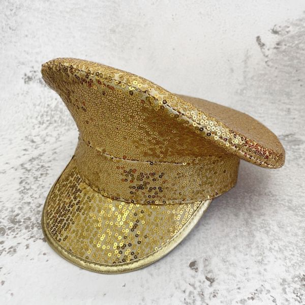 金光閃閃亮片帽 貝蕾帽 金光閃閃亮片帽 貝蕾帽角色扮演警帽 舞台表演筱雅衣舖【A52-1】