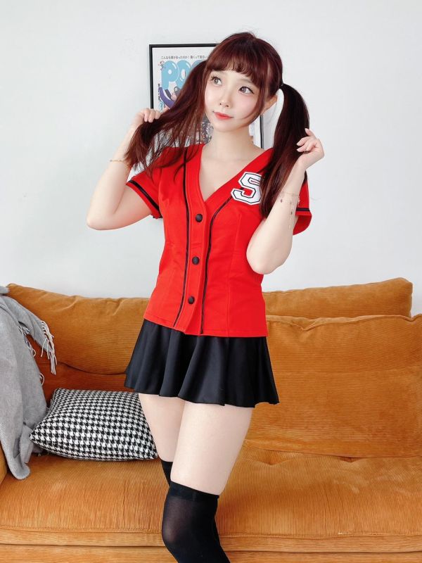 活力棒球啦啦隊套裝 活力棒球啦啦隊套裝 運動風超短裙 展場 表演 大尺碼 筱雅衣舖【BT935】