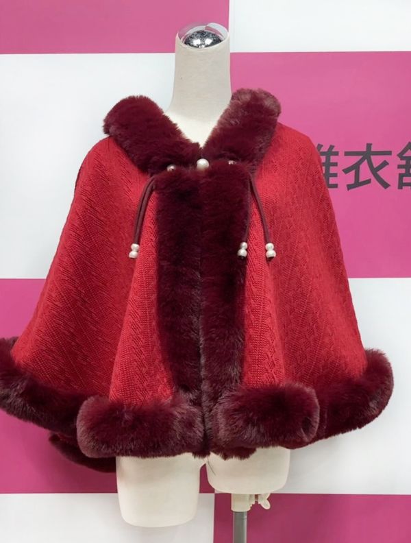 加厚奢華仿兔毛斗篷外套 加厚奢華仿兔毛斗篷 毛毛披肩斗篷外套絨毛披肩 超溫暖披肩禮服披肩高檔披肩筱雅衣舖【BA1103-2】