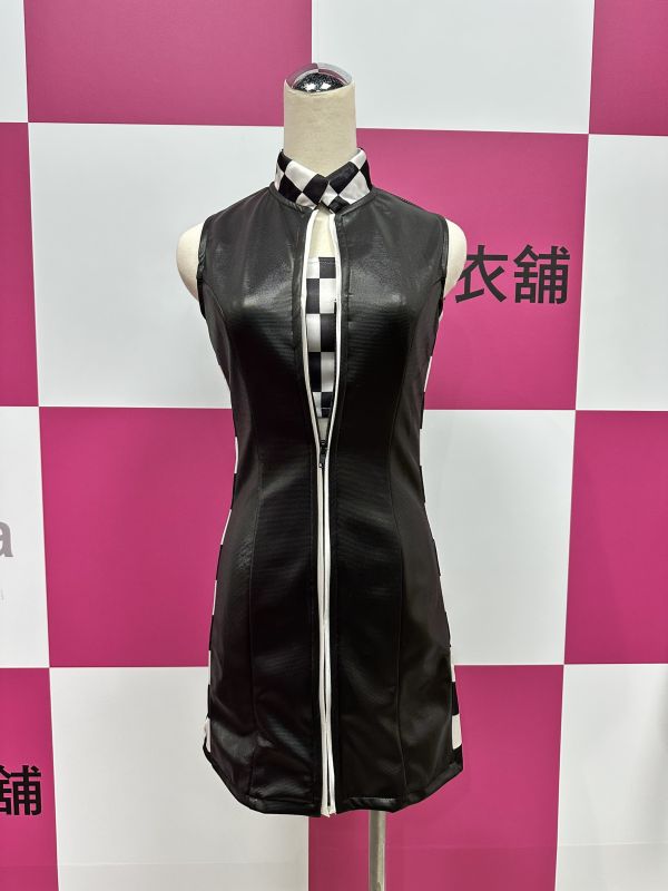 立領棋盤格連身展場車模服 大尺碼賽車服 立領棋盤格連身展場車模服 賽車服 展場服裝  含內搭小可愛 筱雅衣舖【BT86】
大尺碼賽車服