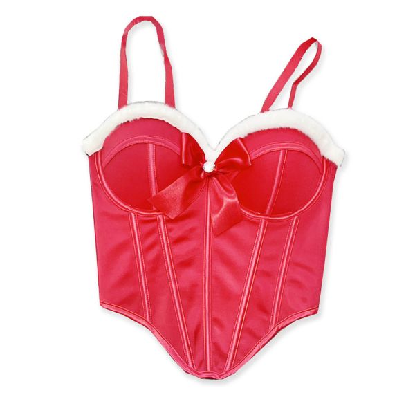 紅色聖誕馬甲魚骨馬甲 聖誕馬甲 大尺碼馬甲 魚骨束衣 聖誕裝表演服裝筱雅衣舖【BA1061-1】