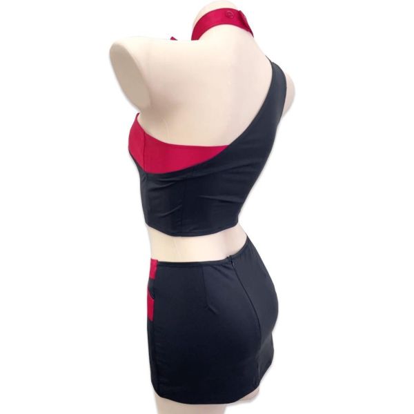 斜肩拼接中空賽車服 筱雅衣舖 斜肩拼接中空賽車服 展場 車展 資訊展  展場服裝 車模服