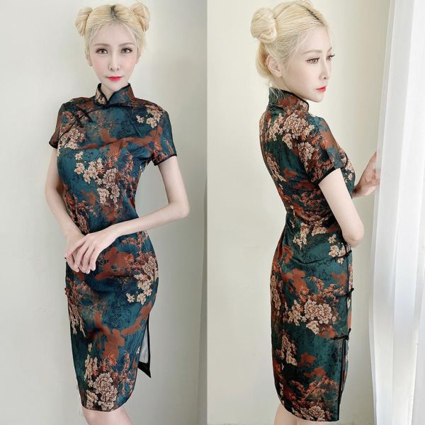 新品實拍M-4XL復古上海風顯瘦修身及膝旗袍 新品實拍M-4XL復古上海風顯瘦修身及膝旗袍 大尺碼旗袍 筱雅衣舖【BA1160】桃園旗袍 大尺碼洋裝